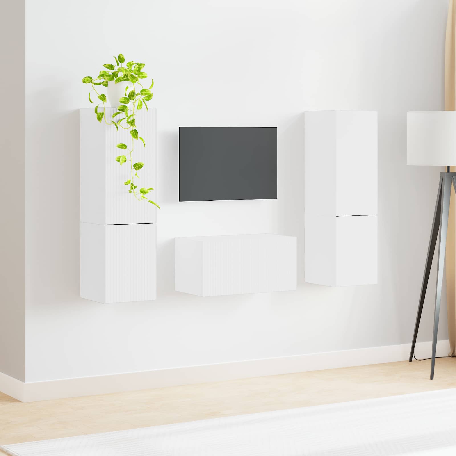 vidaXL TV-Schrankset 5 pcs Weiß Holzwerkstoff