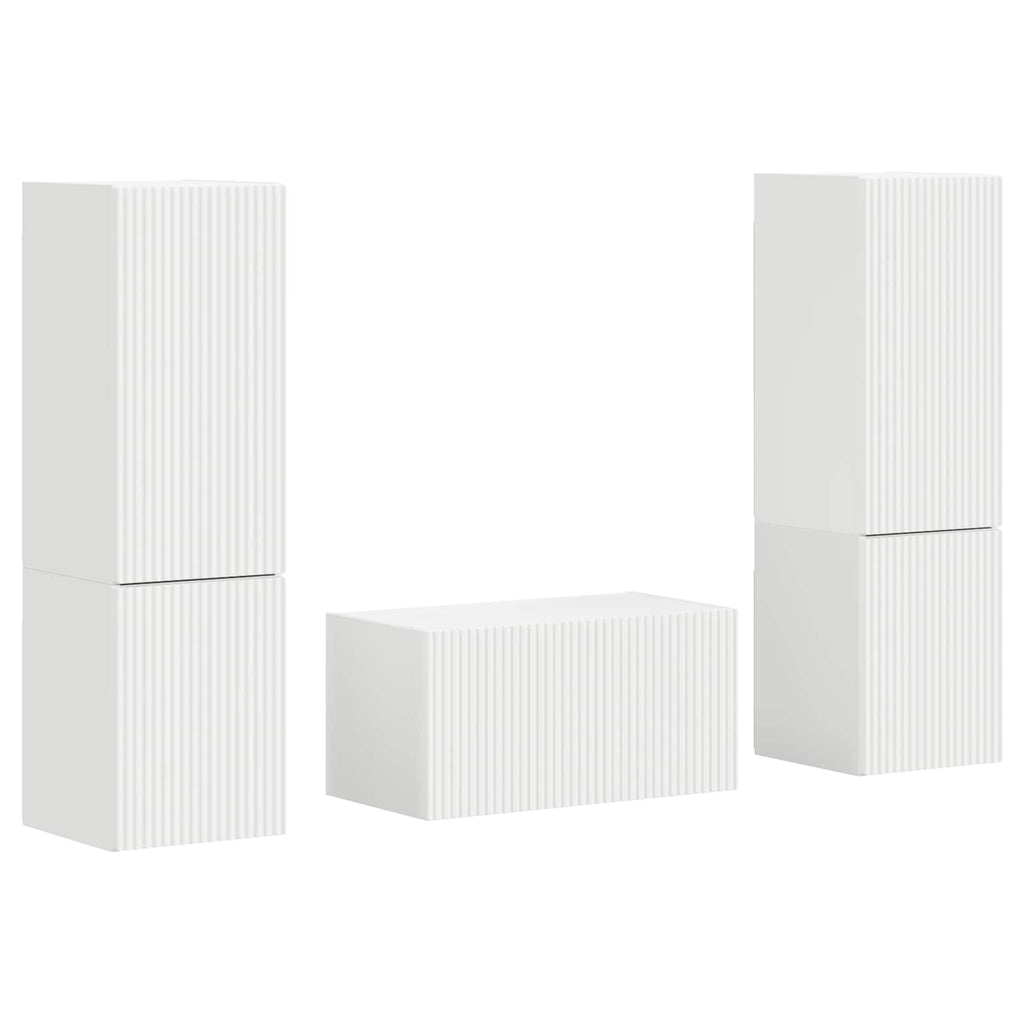 vidaXL TV-Schrankset 5 pcs Weiß Holzwerkstoff