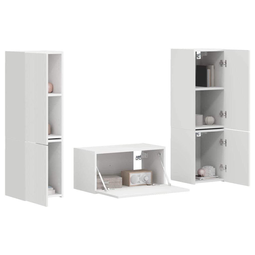 vidaXL TV-Schrankset 5 pcs Weiß Holzwerkstoff