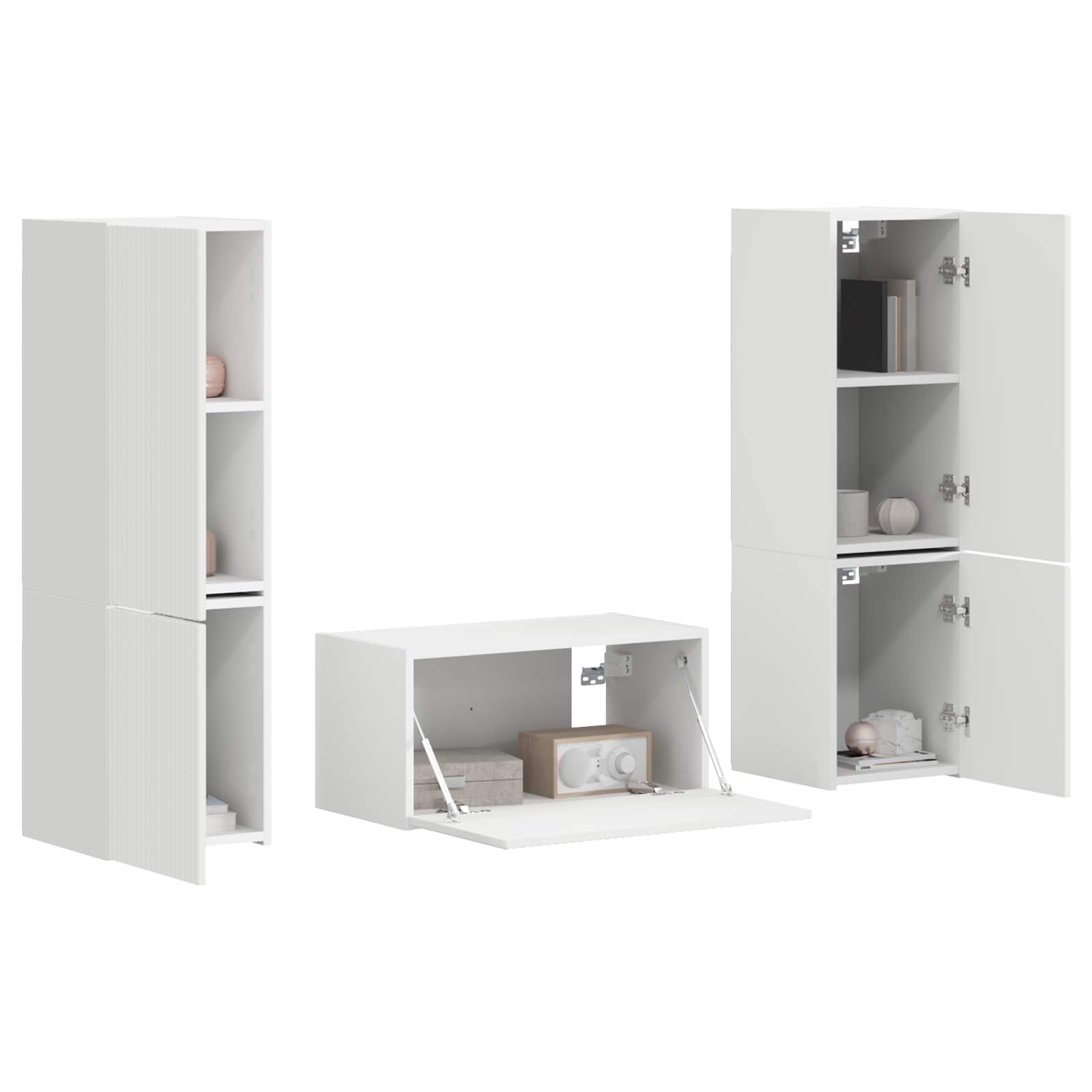 vidaXL TV-Schrankset 5 pcs Weiß Holzwerkstoff