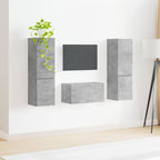 vidaXL TV-Schrankset 5 pcs Beton Grau Holzwerkstoff