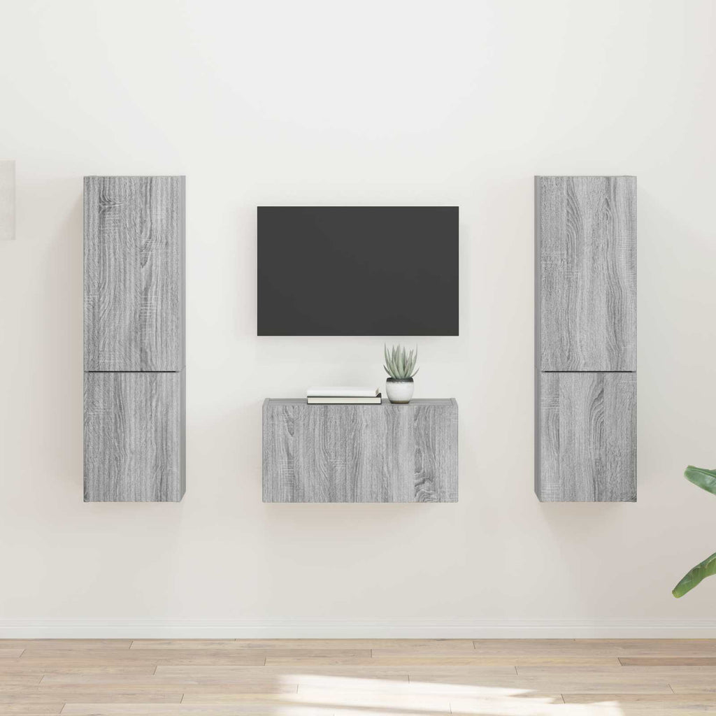 vidaXL TV-Schrankset 5 pcs Graues Sonoma Holzwerkstoff
