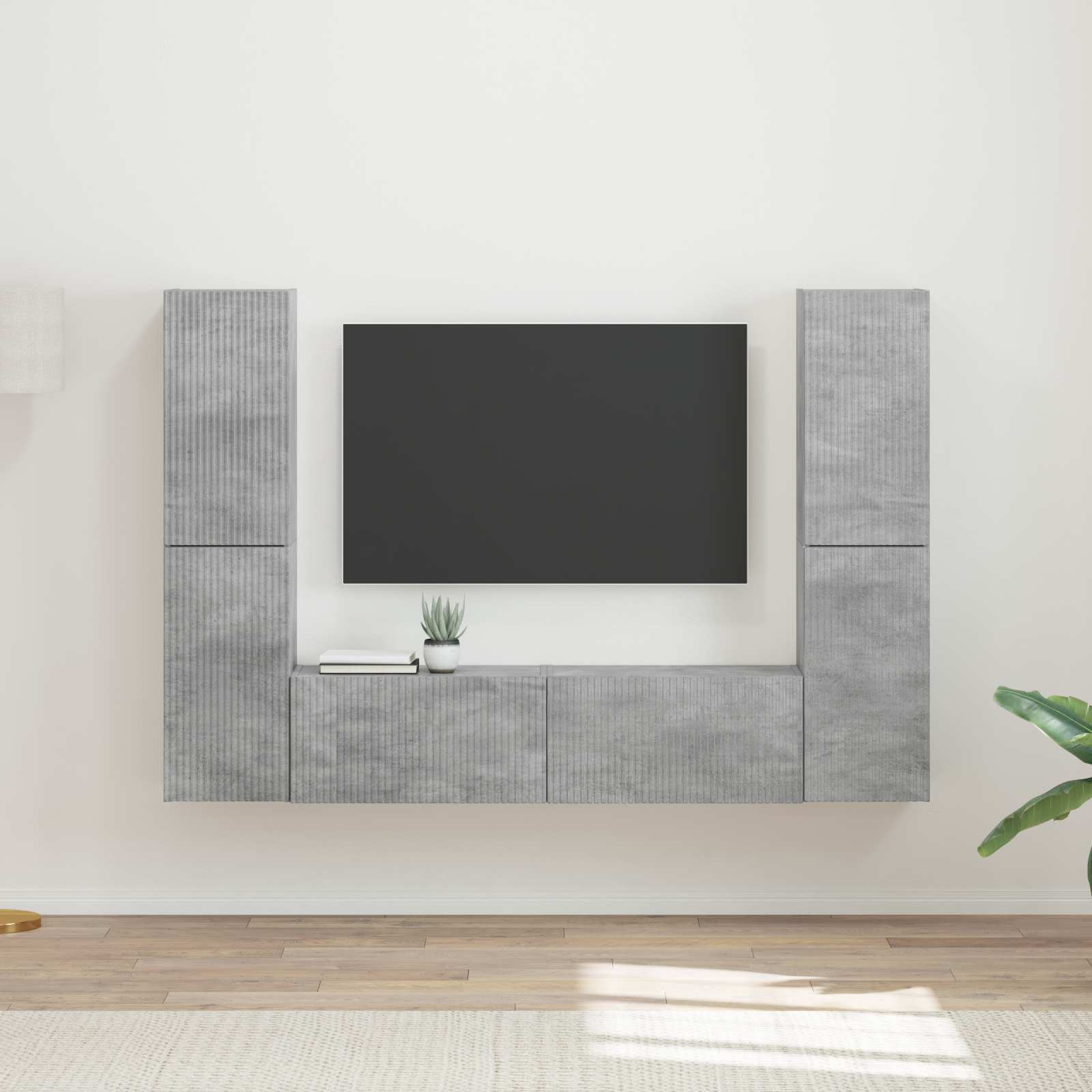vidaXL TV-Schrankset 6 pcs Beton Grau Holzwerkstoff