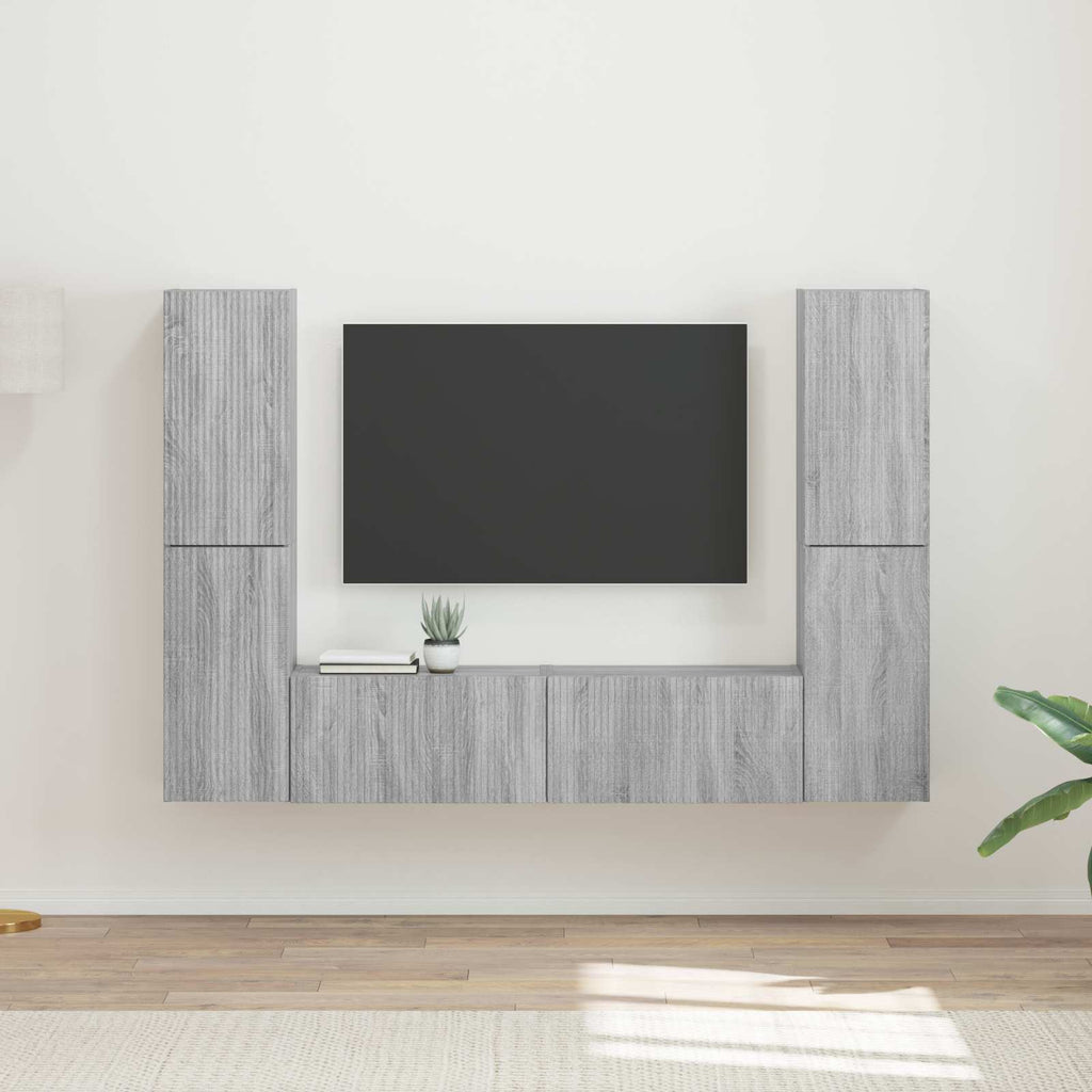 vidaXL TV-Schrankset 6 pcs Graues Sonoma Holzwerkstoff