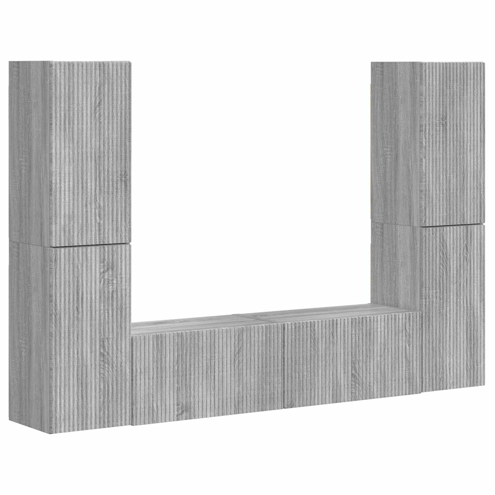 vidaXL TV-Schrankset 6 pcs Graues Sonoma Holzwerkstoff