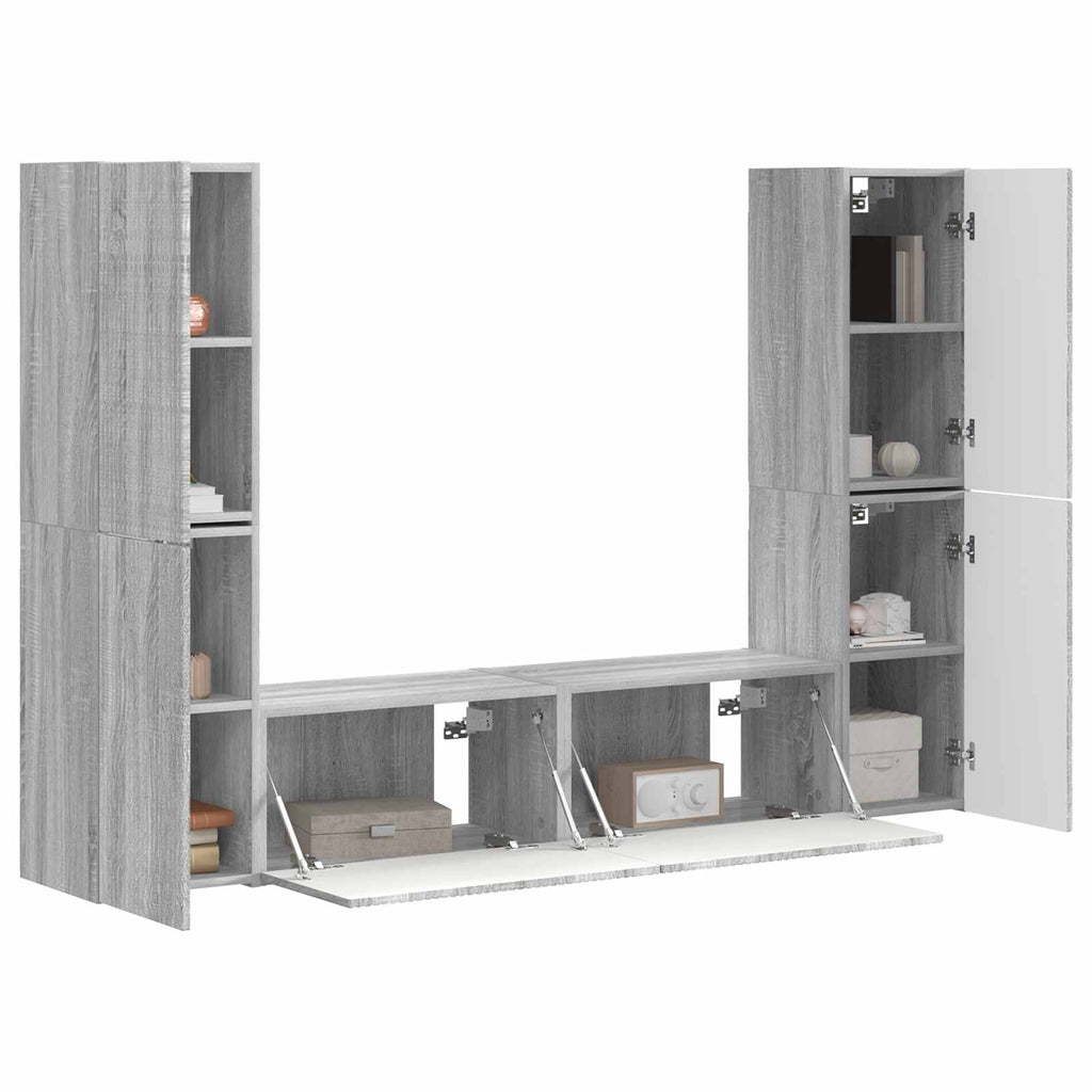 vidaXL TV-Schrankset 6 pcs Graues Sonoma Holzwerkstoff