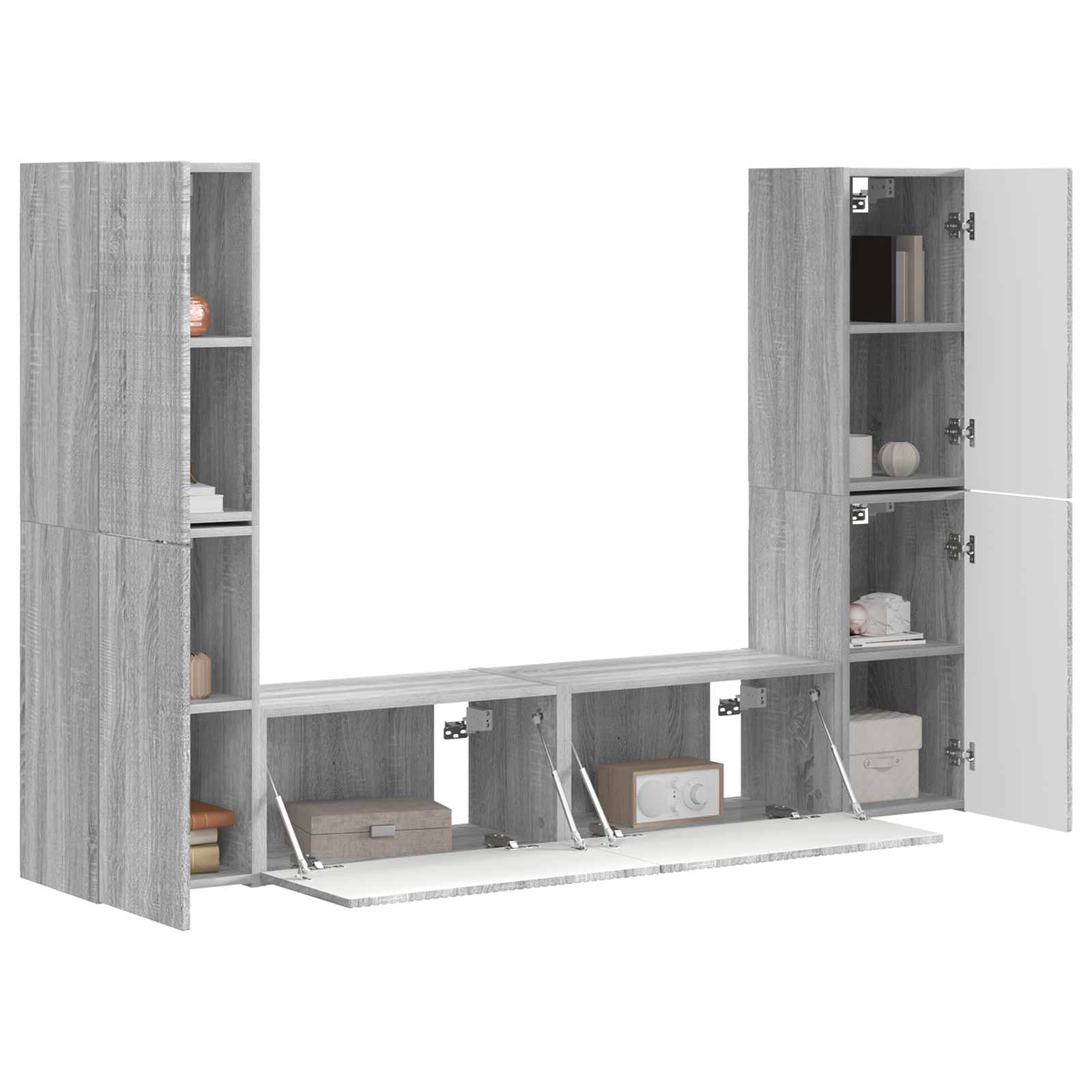 vidaXL TV-Schrankset 6 pcs Graues Sonoma Holzwerkstoff