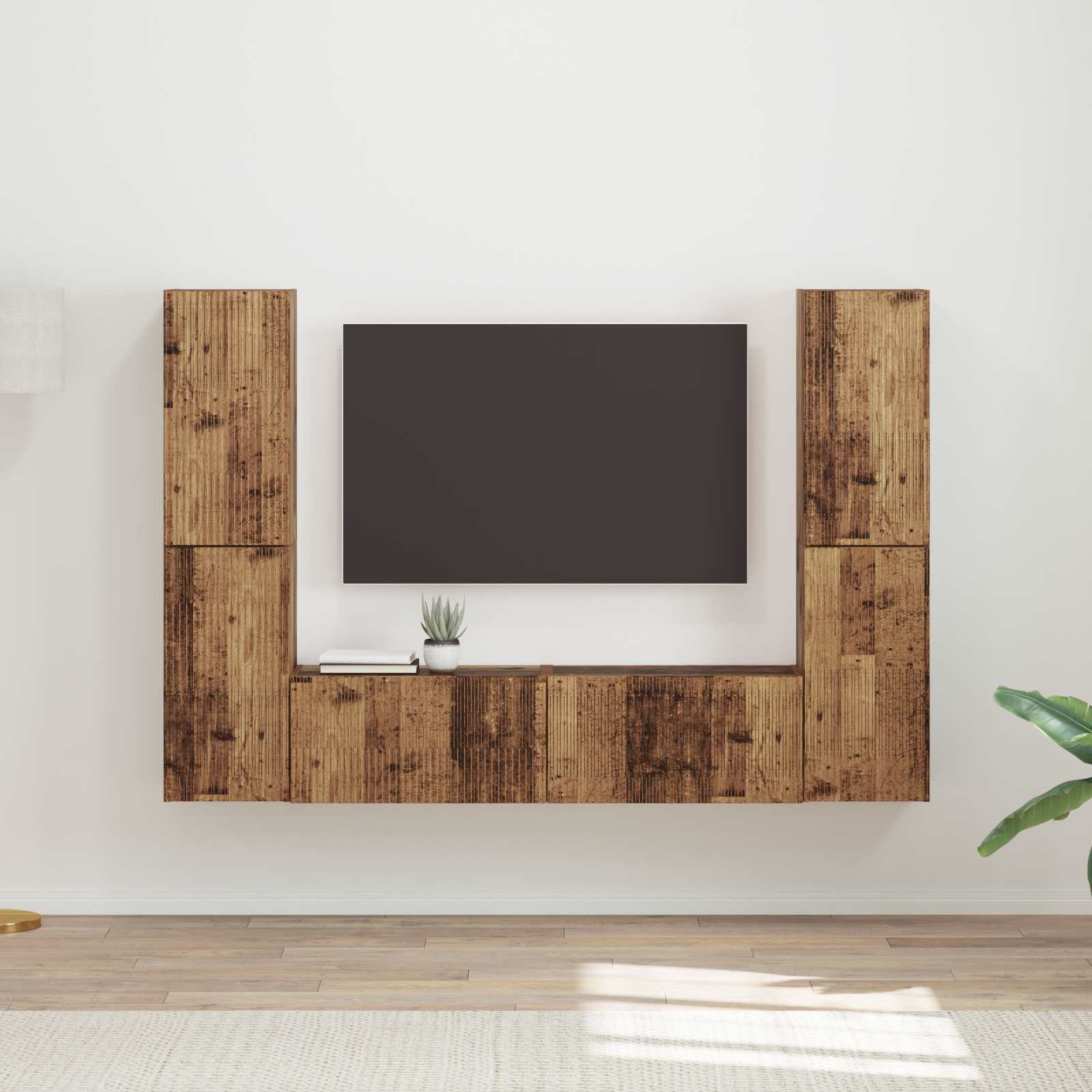 vidaXL TV-Schrankset 6 pcs Altholz Holzwerkstoff