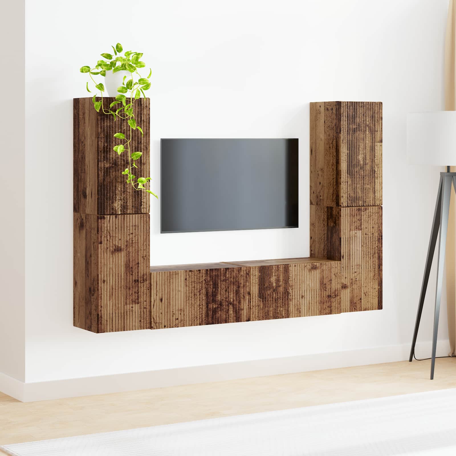 vidaXL TV-Schrankset 6 pcs Altholz Holzwerkstoff