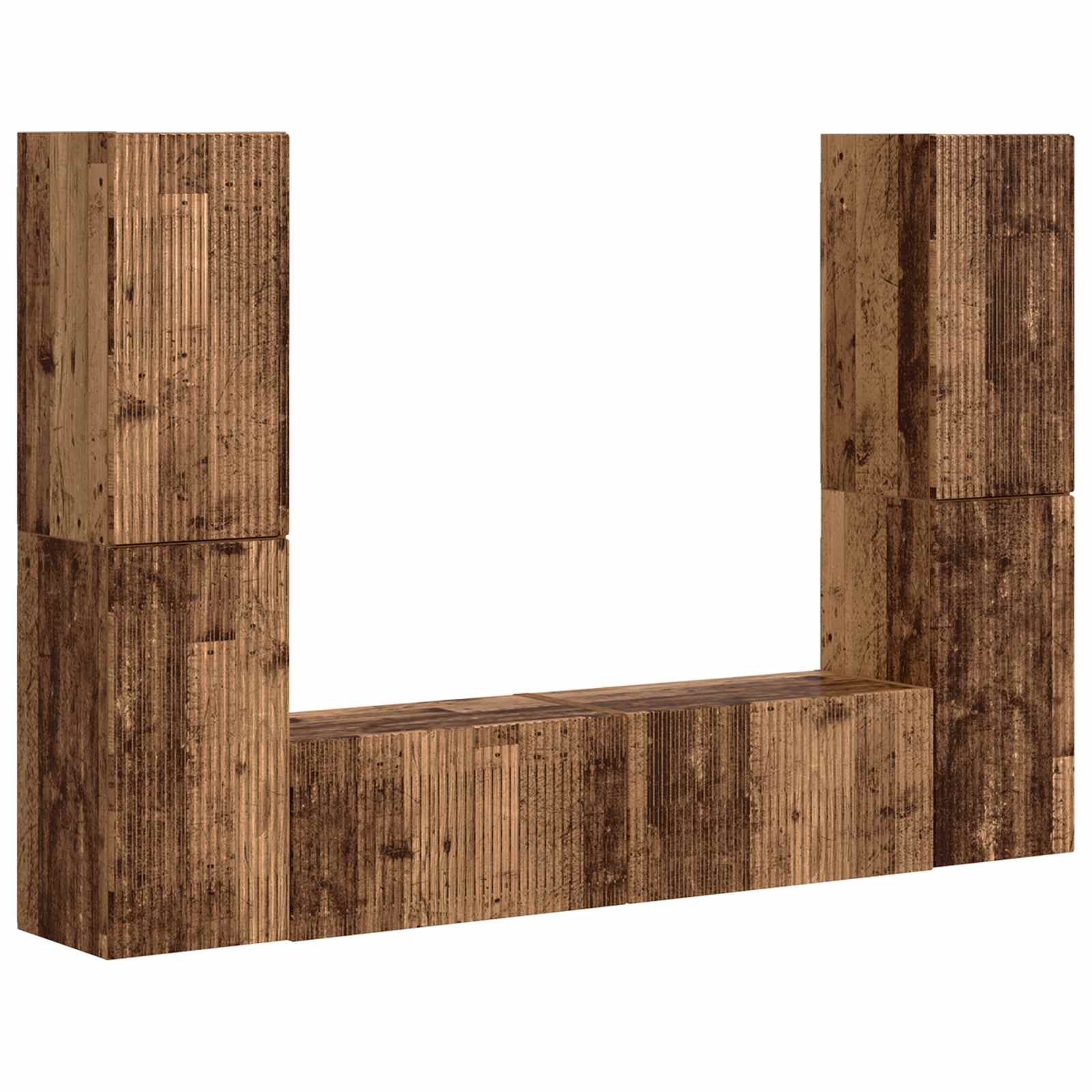 vidaXL TV-Schrankset 6 pcs Altholz Holzwerkstoff