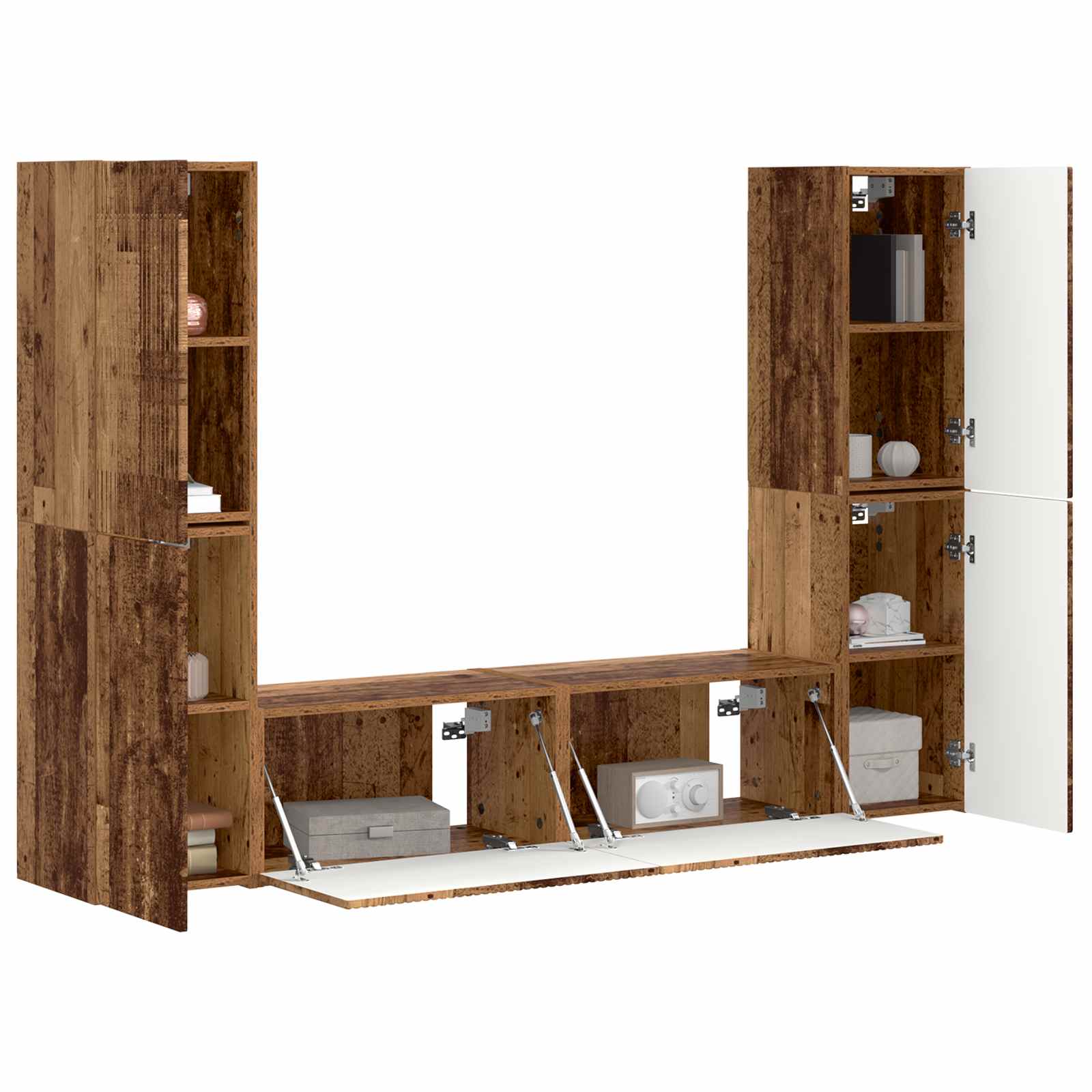 vidaXL TV-Schrankset 6 pcs Altholz Holzwerkstoff