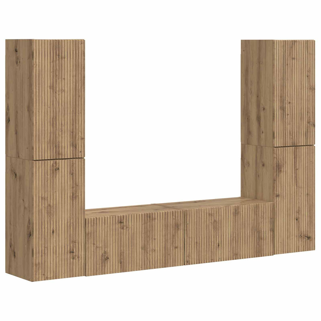vidaXL TV-Schrankset 6 pcs Artisan-Eiche Holzwerkstoff