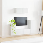 vidaXL TV-Schrankset 4 pcs Weiß Holzwerkstoff