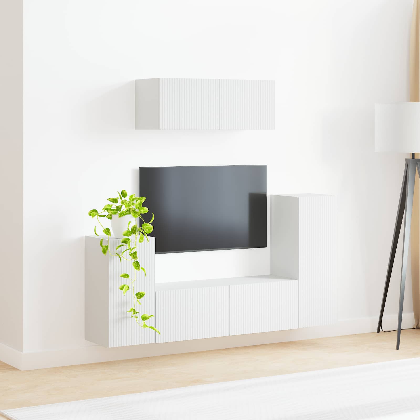 vidaXL TV-Schrankset 4 pcs Weiß Holzwerkstoff