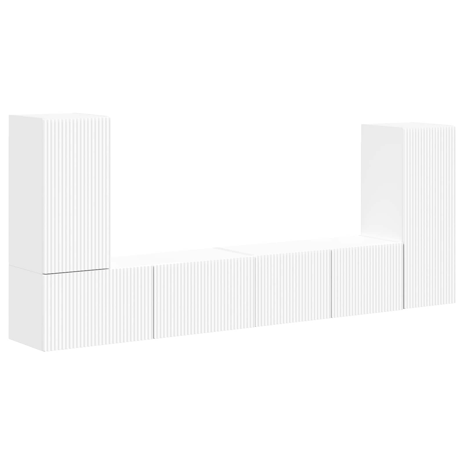 vidaXL TV-Schrankset 4 pcs Weiß Holzwerkstoff