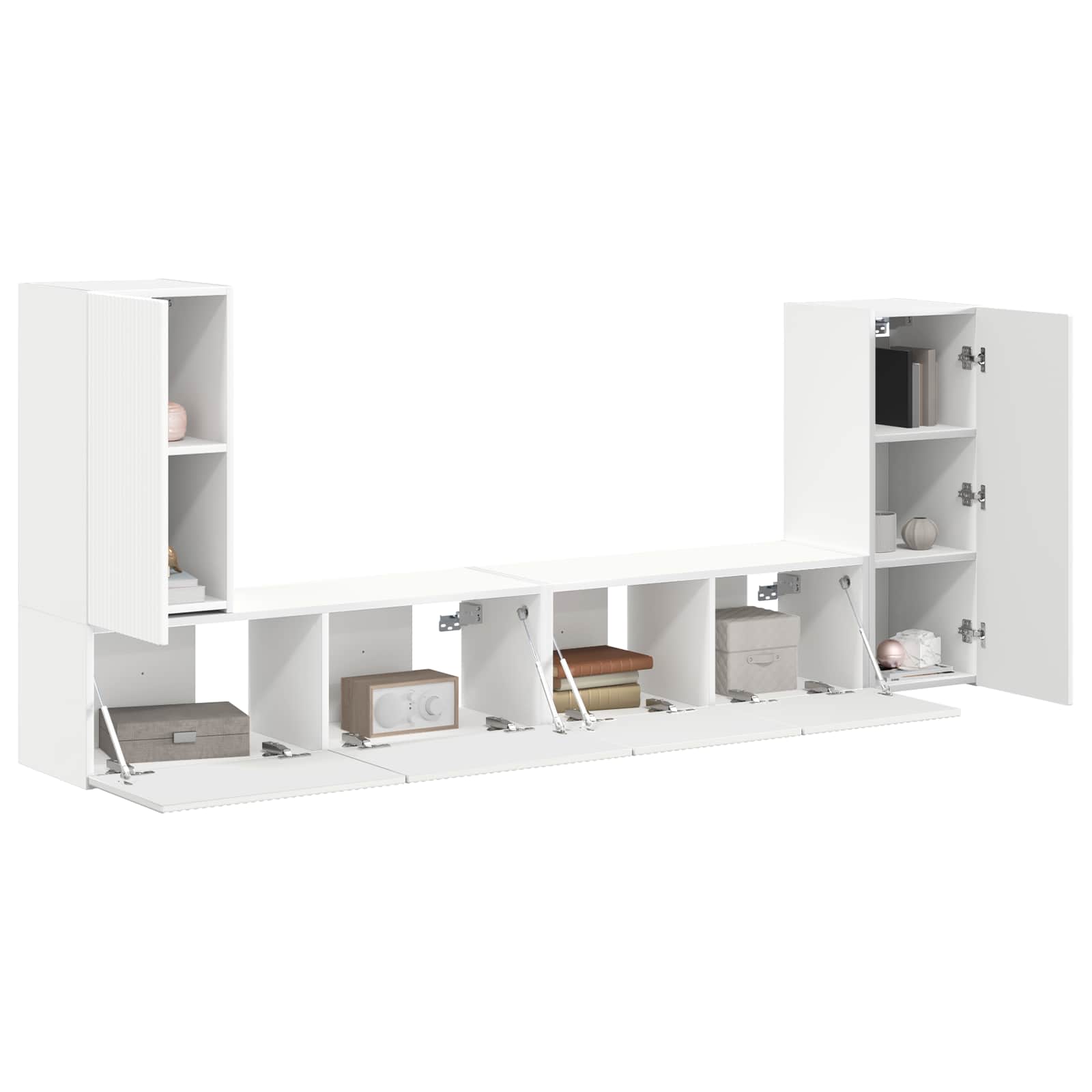 vidaXL TV-Schrankset 4 pcs Weiß Holzwerkstoff