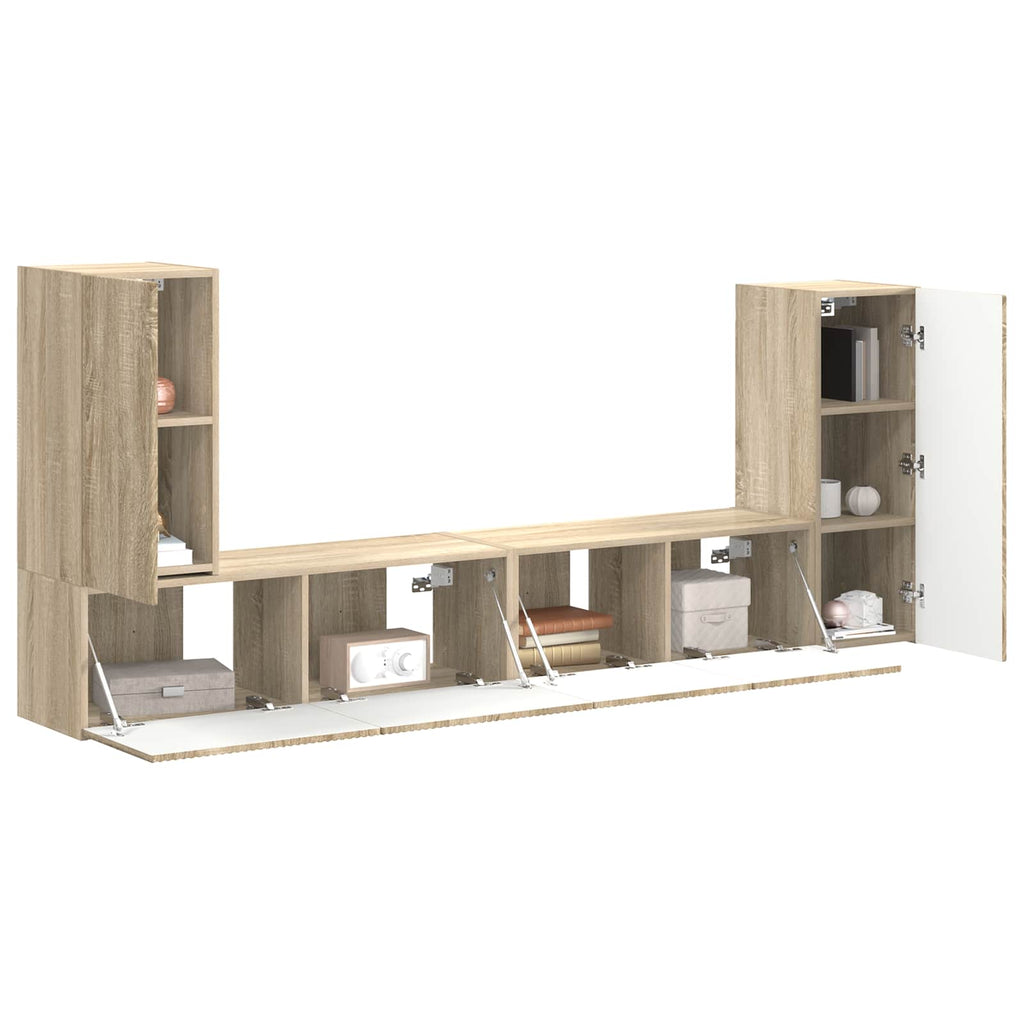 vidaXL TV-Schrankset 4 pcs Sonoma-Eiche Holzwerkstoff