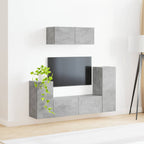 vidaXL TV-Schrankset 4 pcs Beton Grau Holzwerkstoff