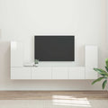 vidaXL TV-Schrankset 4 pcs Hochglanz Weiß Holzwerkstoff