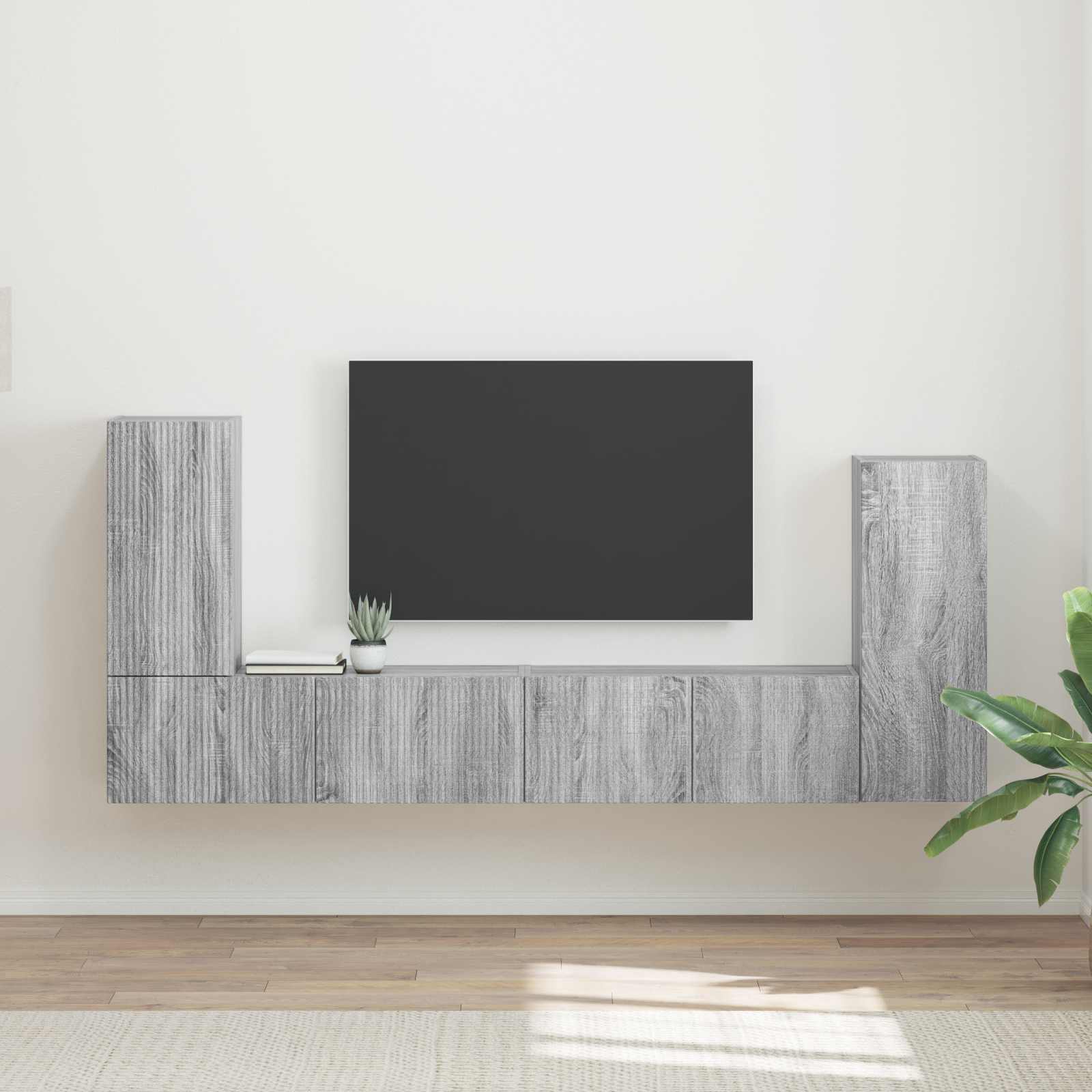 vidaXL TV-Schrankset 4 pcs Graues Sonoma Holzwerkstoff
