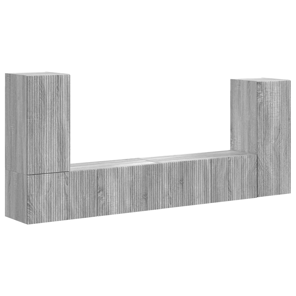 vidaXL TV-Schrankset 4 pcs Graues Sonoma Holzwerkstoff
