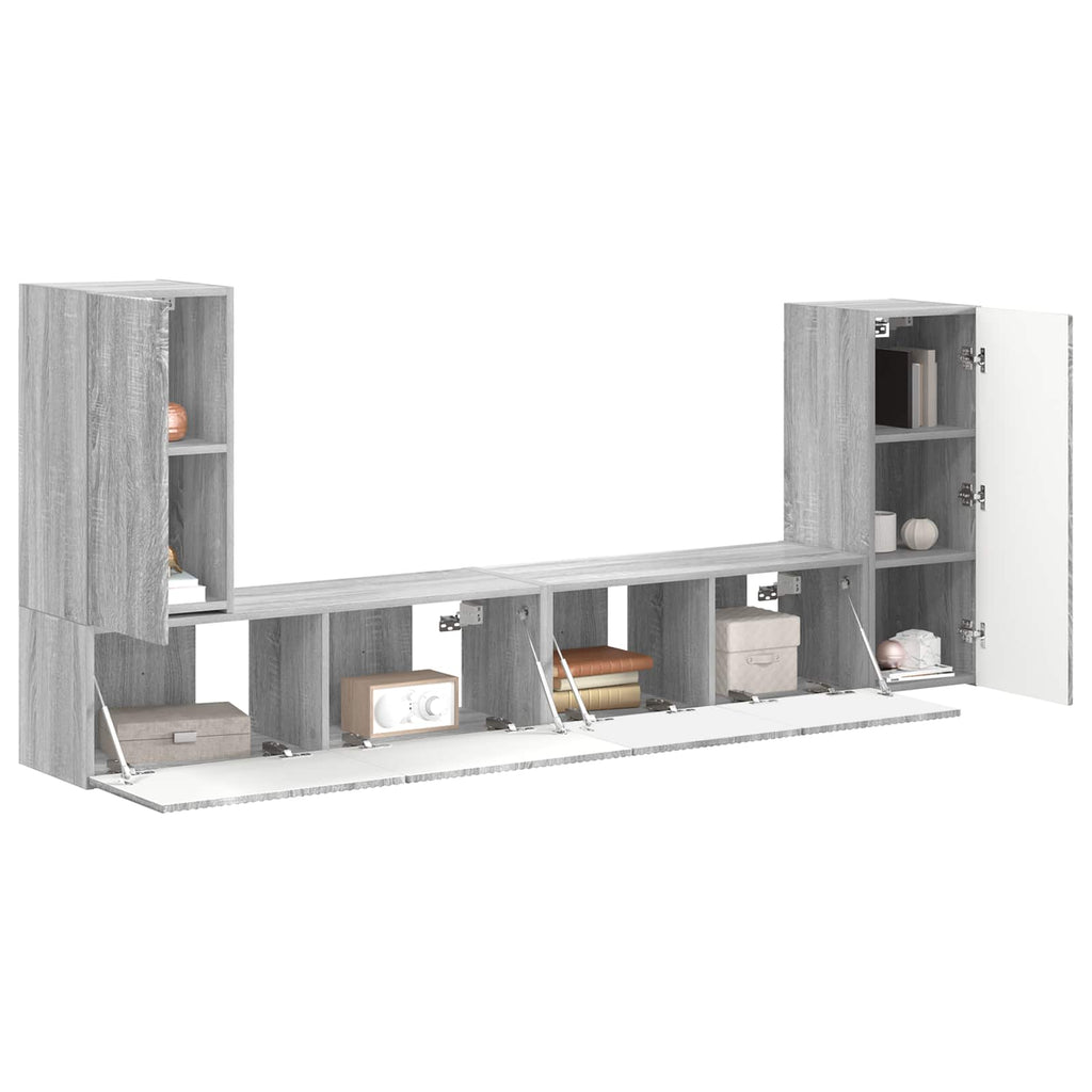 vidaXL TV-Schrankset 4 pcs Graues Sonoma Holzwerkstoff