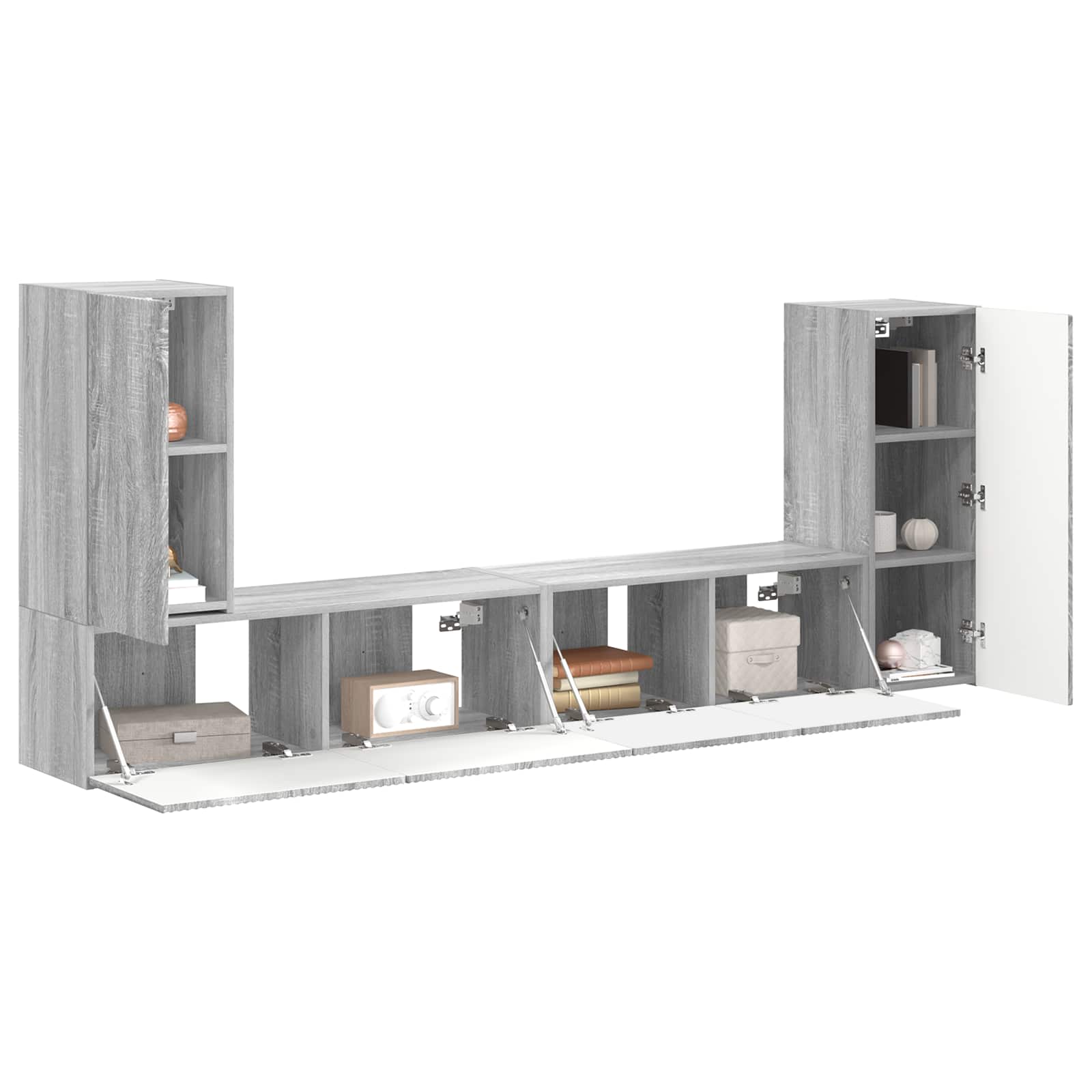 vidaXL TV-Schrankset 4 pcs Graues Sonoma Holzwerkstoff