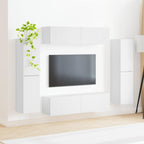 vidaXL TV-Schrankset 8 pcs Weiß Holzwerkstoff