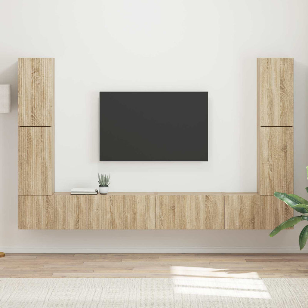 vidaXL TV-Schrankset 8 pcs Sonoma-Eiche Holzwerkstoff