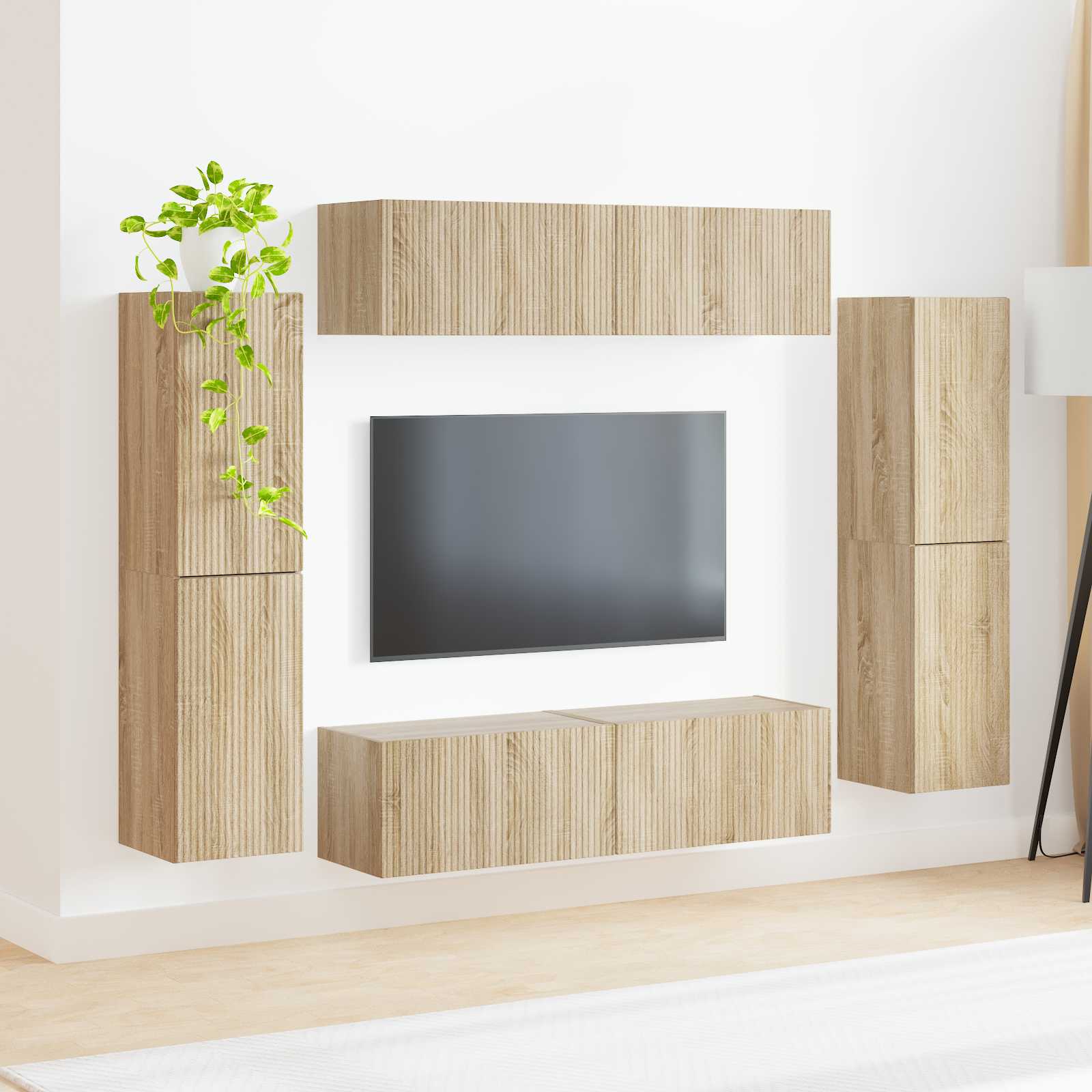 vidaXL TV-Schrankset 8 pcs Sonoma-Eiche Holzwerkstoff