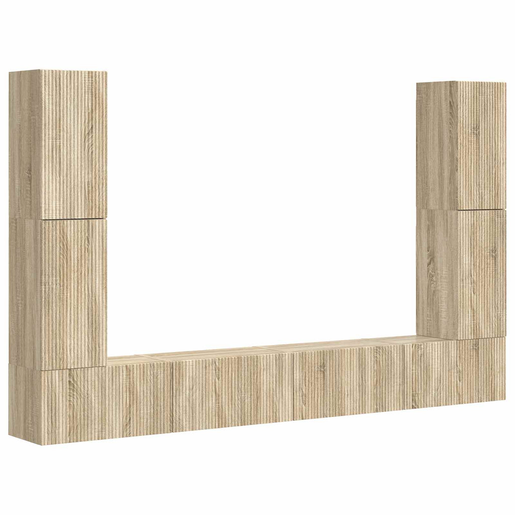 vidaXL TV-Schrankset 8 pcs Sonoma-Eiche Holzwerkstoff
