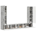 vidaXL TV-Schrankset 8 pcs Beton Grau Holzwerkstoff