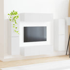 vidaXL TV-Schrankset 8 pcs Hochglanz Weiß Holzwerkstoff