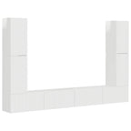 vidaXL TV-Schrankset 8 pcs Hochglanz Weiß Holzwerkstoff