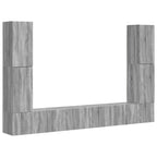 vidaXL TV-Schrankset 8 pcs Graues Sonoma Holzwerkstoff
