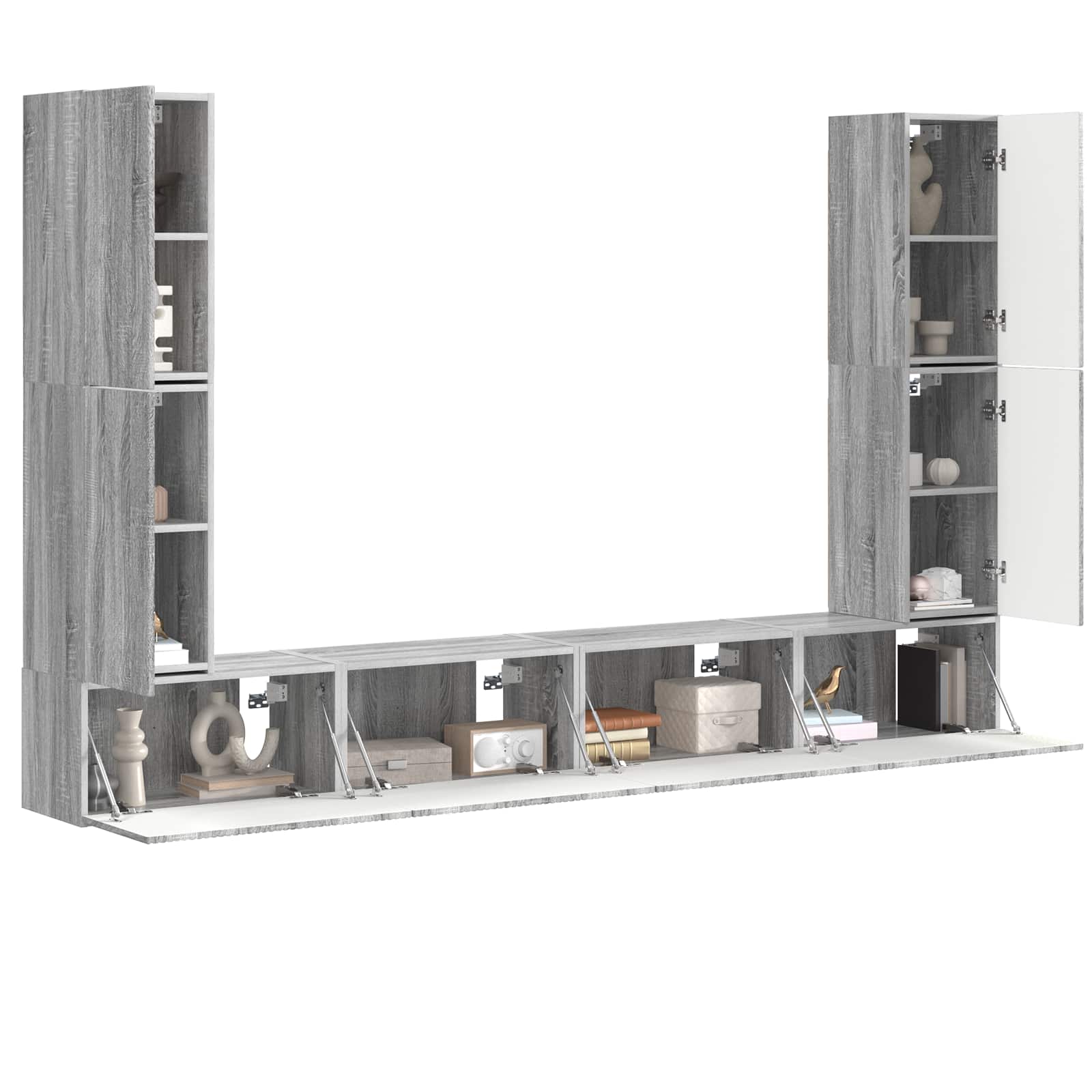 vidaXL TV-Schrankset 8 pcs Graues Sonoma Holzwerkstoff