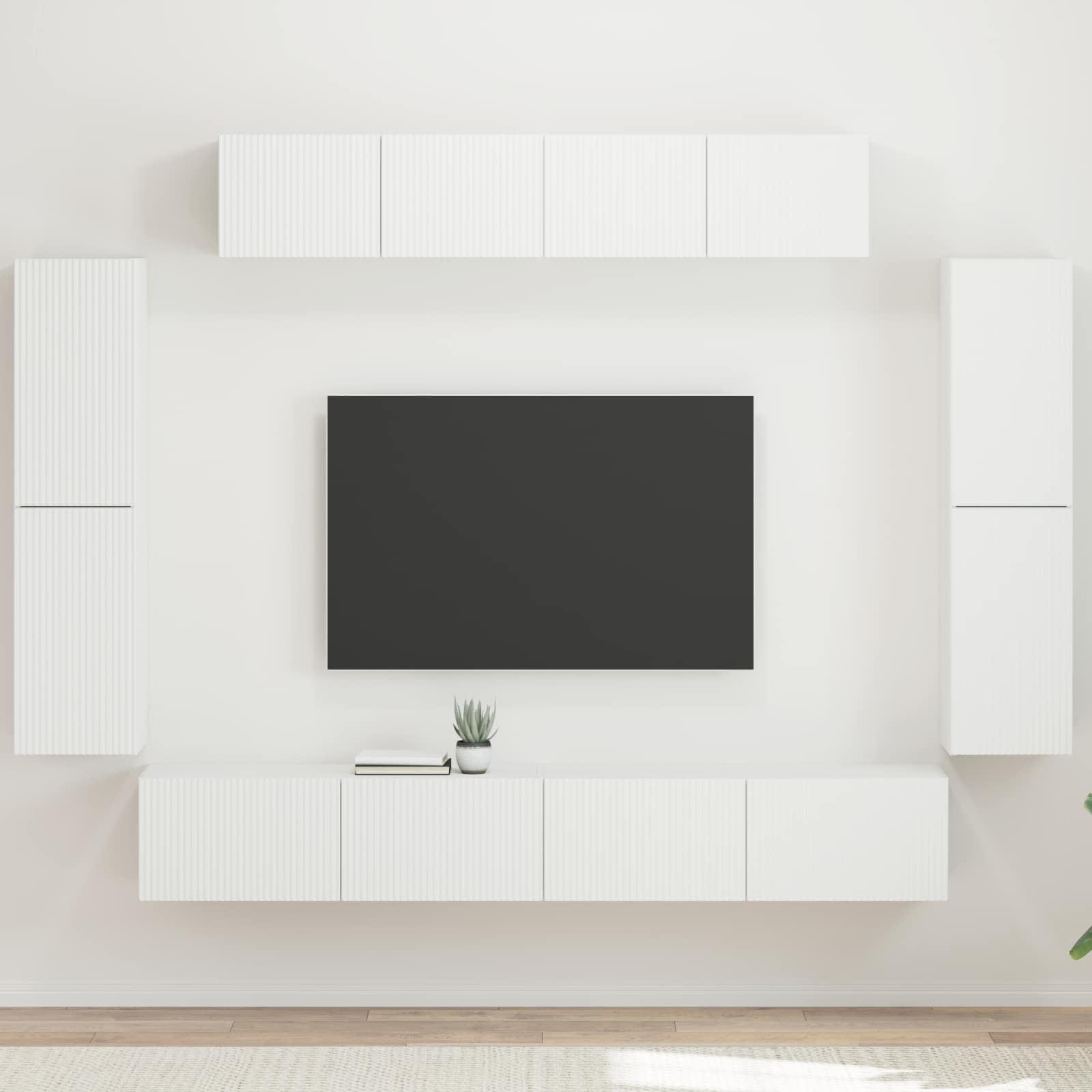 vidaXL TV-Schränk 8 pcs Weiß