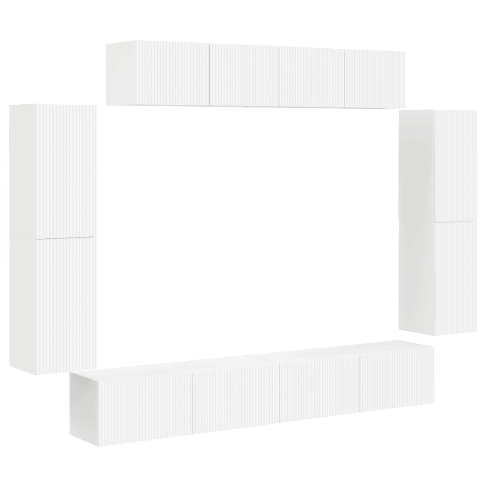 vidaXL TV-Schränk 8 pcs Weiß