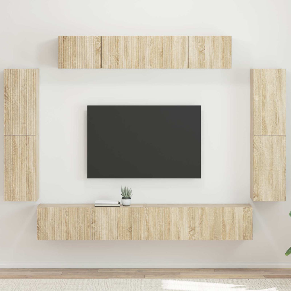 vidaXL TV-Schränk 8 pcs Sonoma-Eiche