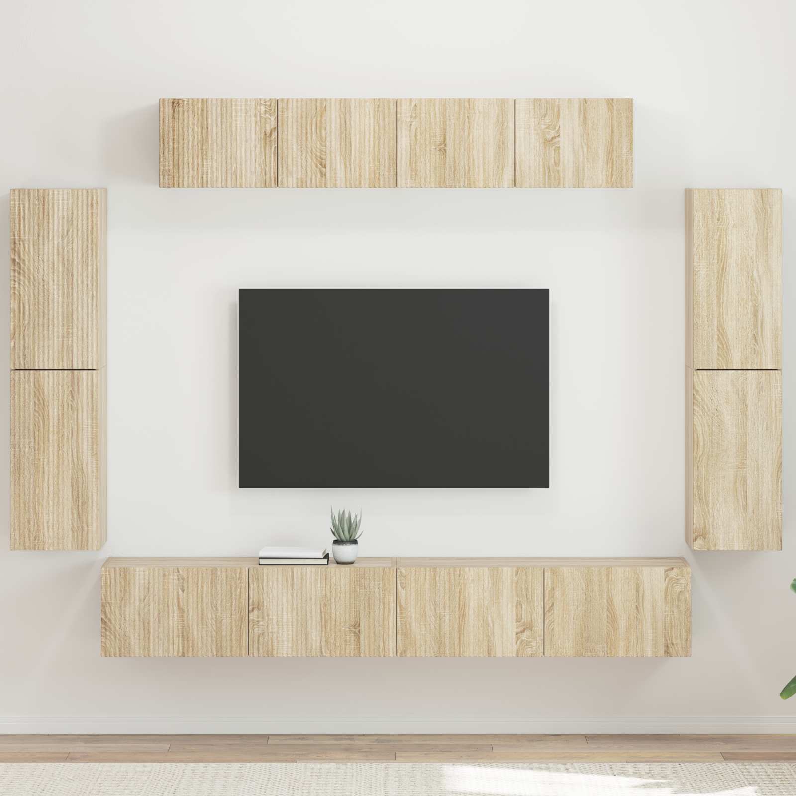 vidaXL TV-Schränk 8 pcs Sonoma-Eiche
