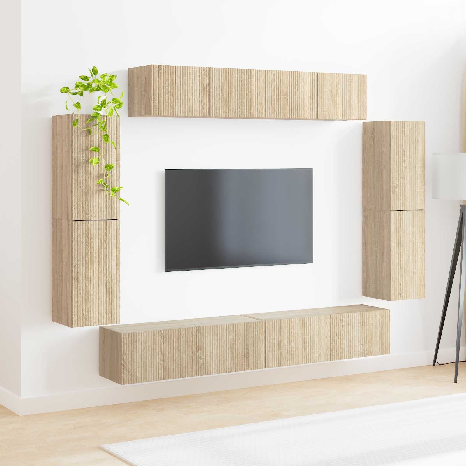 vidaXL TV-Schränk 8 pcs Sonoma-Eiche