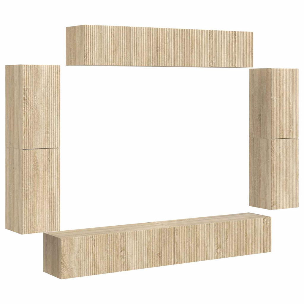 vidaXL TV-Schränk 8 pcs Sonoma-Eiche