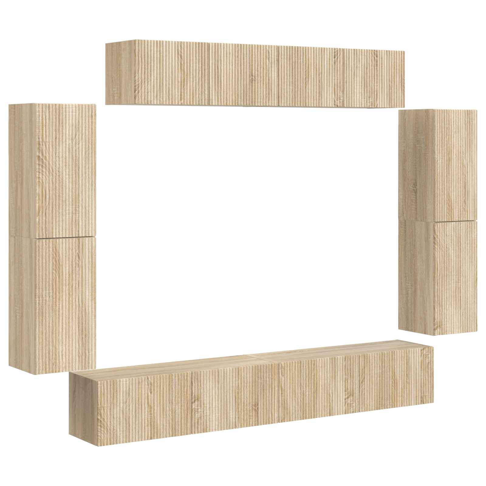vidaXL TV-Schränk 8 pcs Sonoma-Eiche