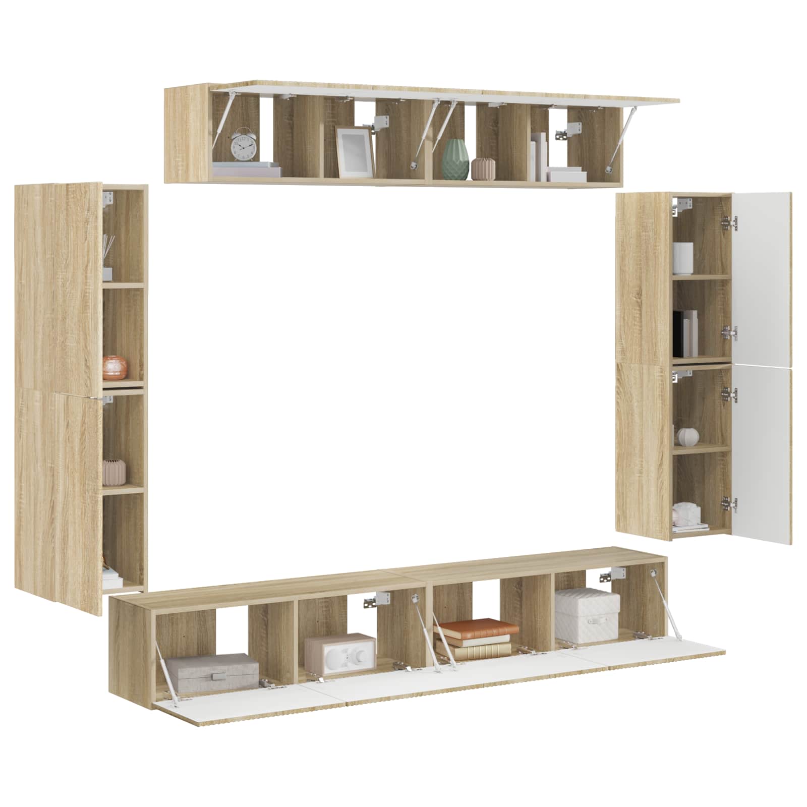 vidaXL TV-Schränk 8 pcs Sonoma-Eiche