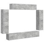 vidaXL TV-Schränk 8 pcs Beton Grau
