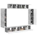 vidaXL TV-Schränk 8 pcs Beton Grau