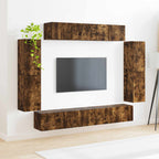 vidaXL TV-Schränk 8 pcs Geräucherte Eiche