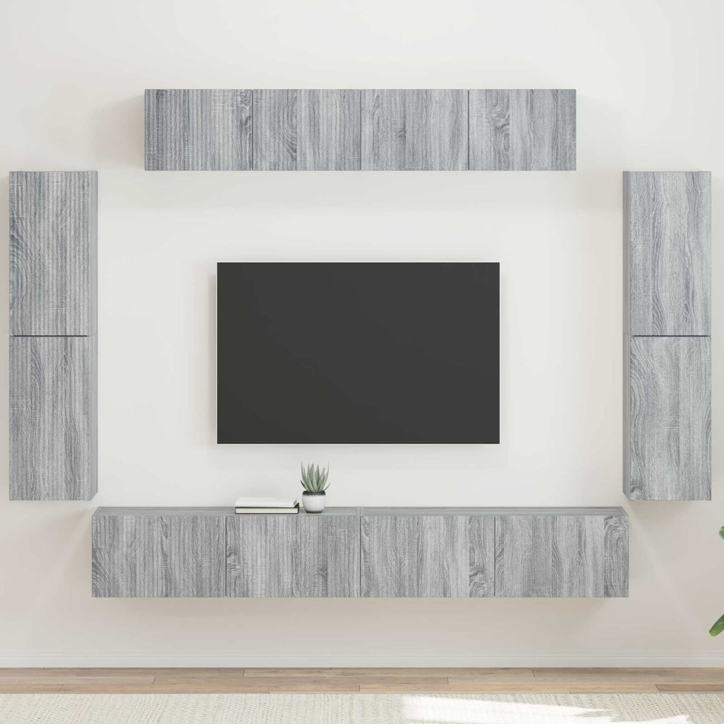 vidaXL TV-Schränk 8 pcs Graues Sonoma