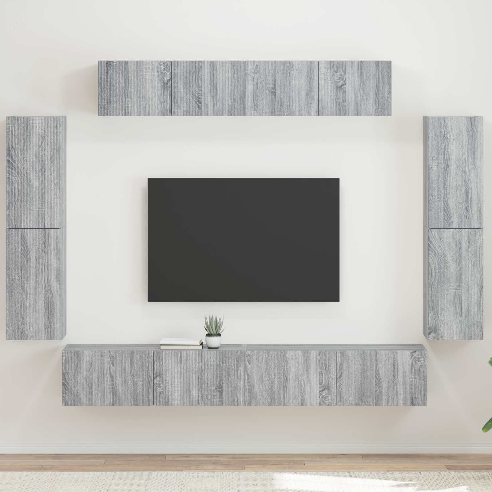 vidaXL TV-Schränk 8 pcs Graues Sonoma