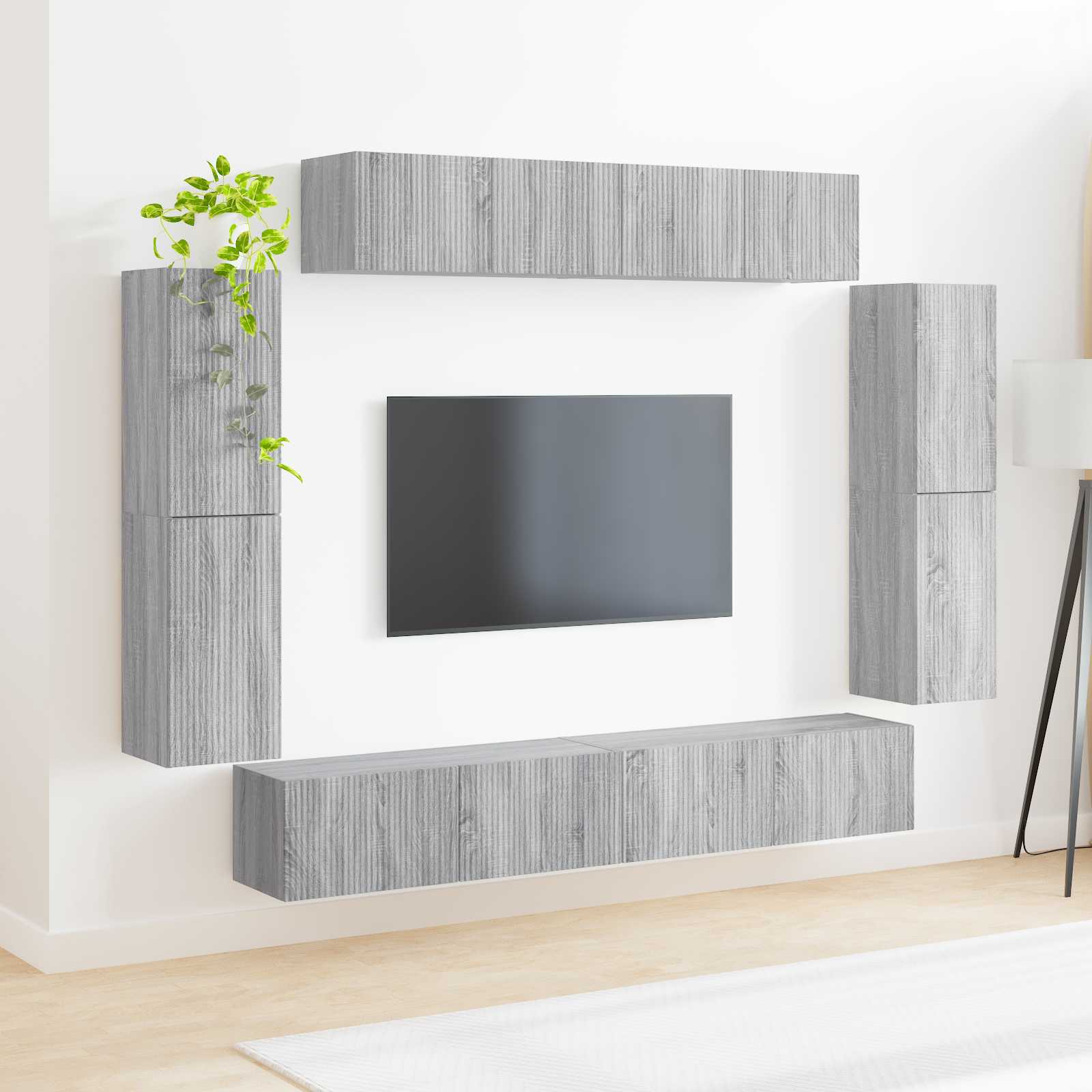 vidaXL TV-Schränk 8 pcs Graues Sonoma